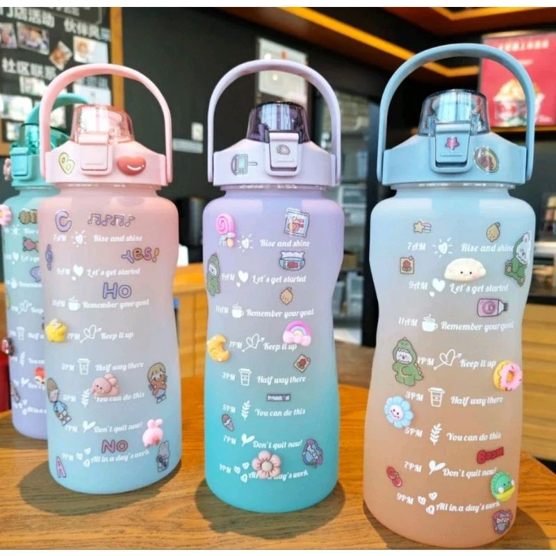 Garrafa Squezze de Agua 2 Litros 2000Ml Motivacional Grande Capacidade Resistente - Image 2
