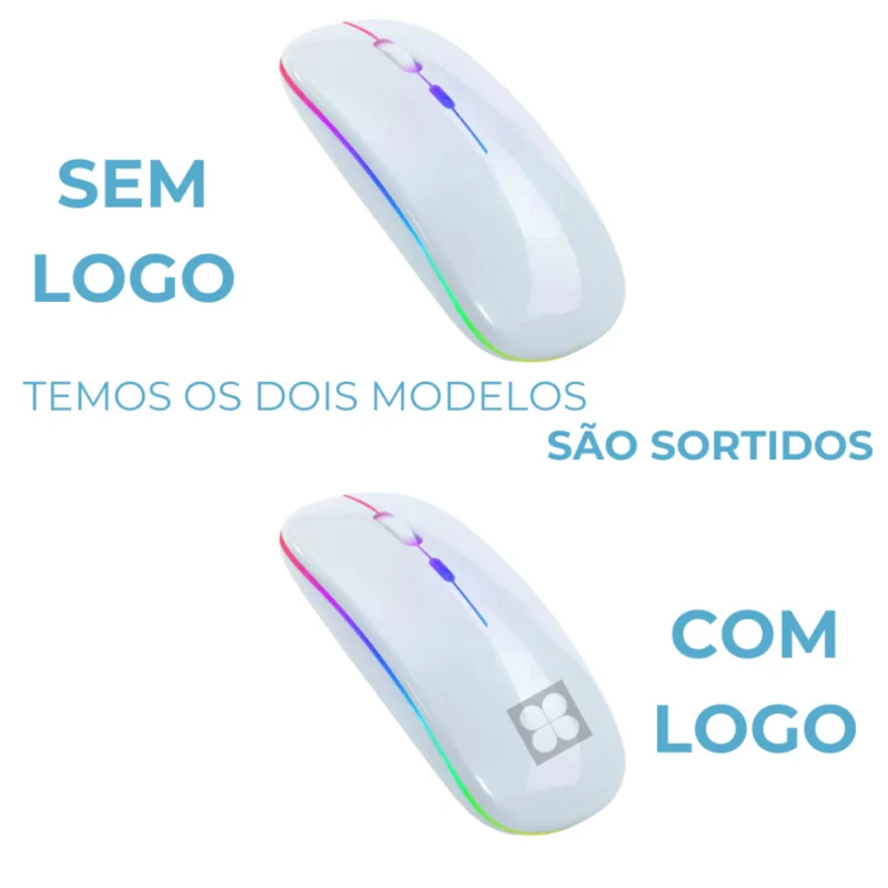 Mouse Sem Fio Wireless Recarregavel Led Rgb 2,4GHz Bluetooth Bateria Interna Ergonômico Silencioso - Image 6
