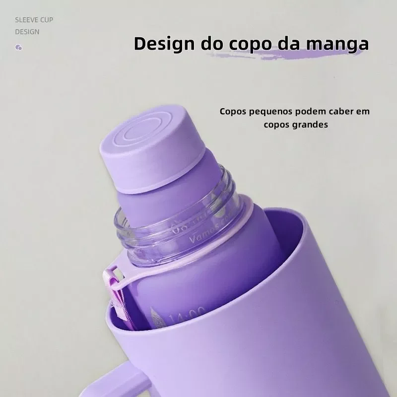 Kit 3 Garrafa Agua Squeeze Galão Com Adesivos Lembretes beber Agua - Image 5