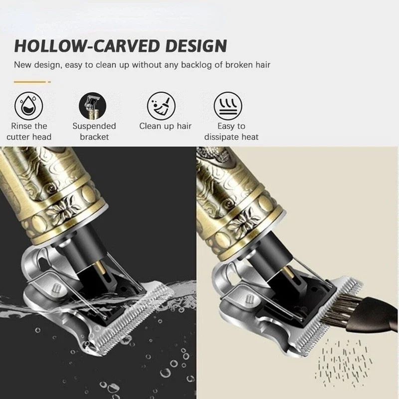 Máquina De Cortar Cabelo Para Barba Masculina Designer Aleatório Elétrico Profissional - Image 6