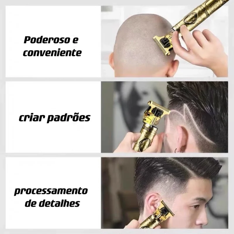 Máquina De Cortar Cabelo Para Barba Masculina Designer Aleatório Elétrico Profissional - Image 7