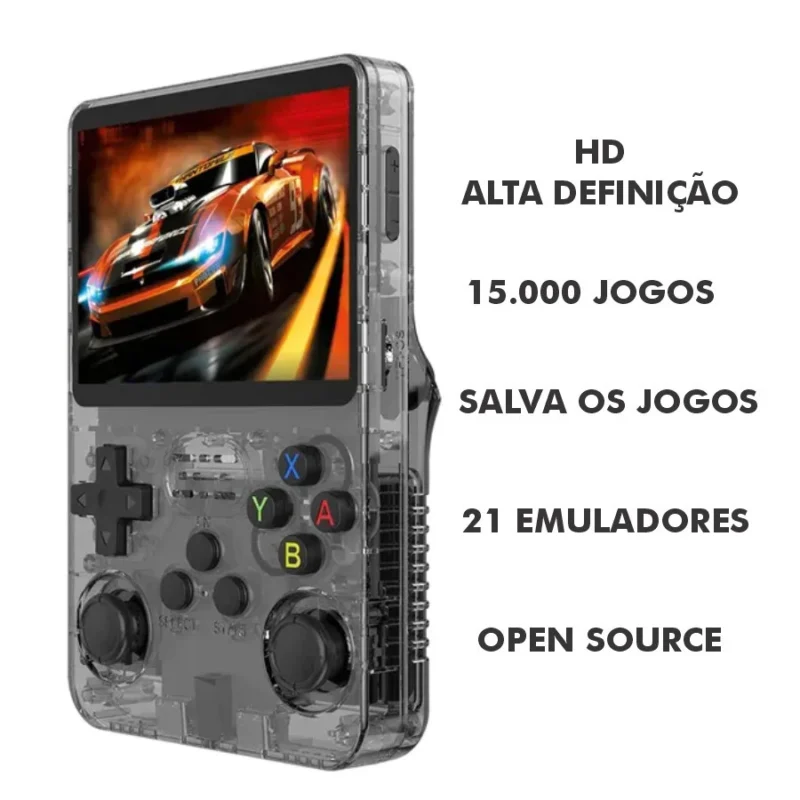 Console Portátil R36S + de 15.000 Jogos Vídeo Game 64g Linux Tela IPS 3.5 Polegadas a Pronta Entrega - Image 6